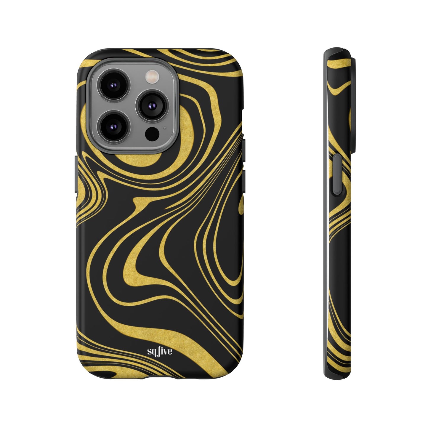 Black Yellow Wavy Tough Cases