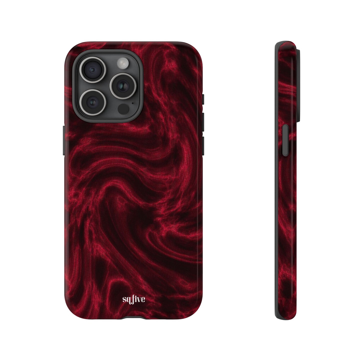 Red Wavy pattern Tough Cases