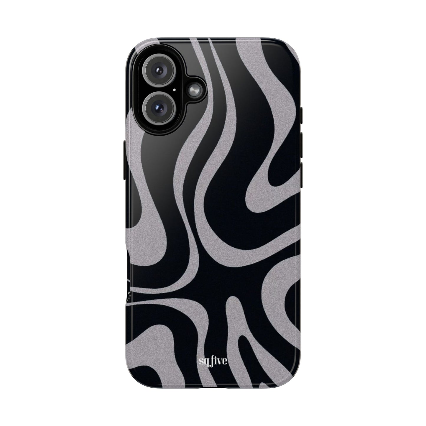 Black Grey Swirl Tough Cases