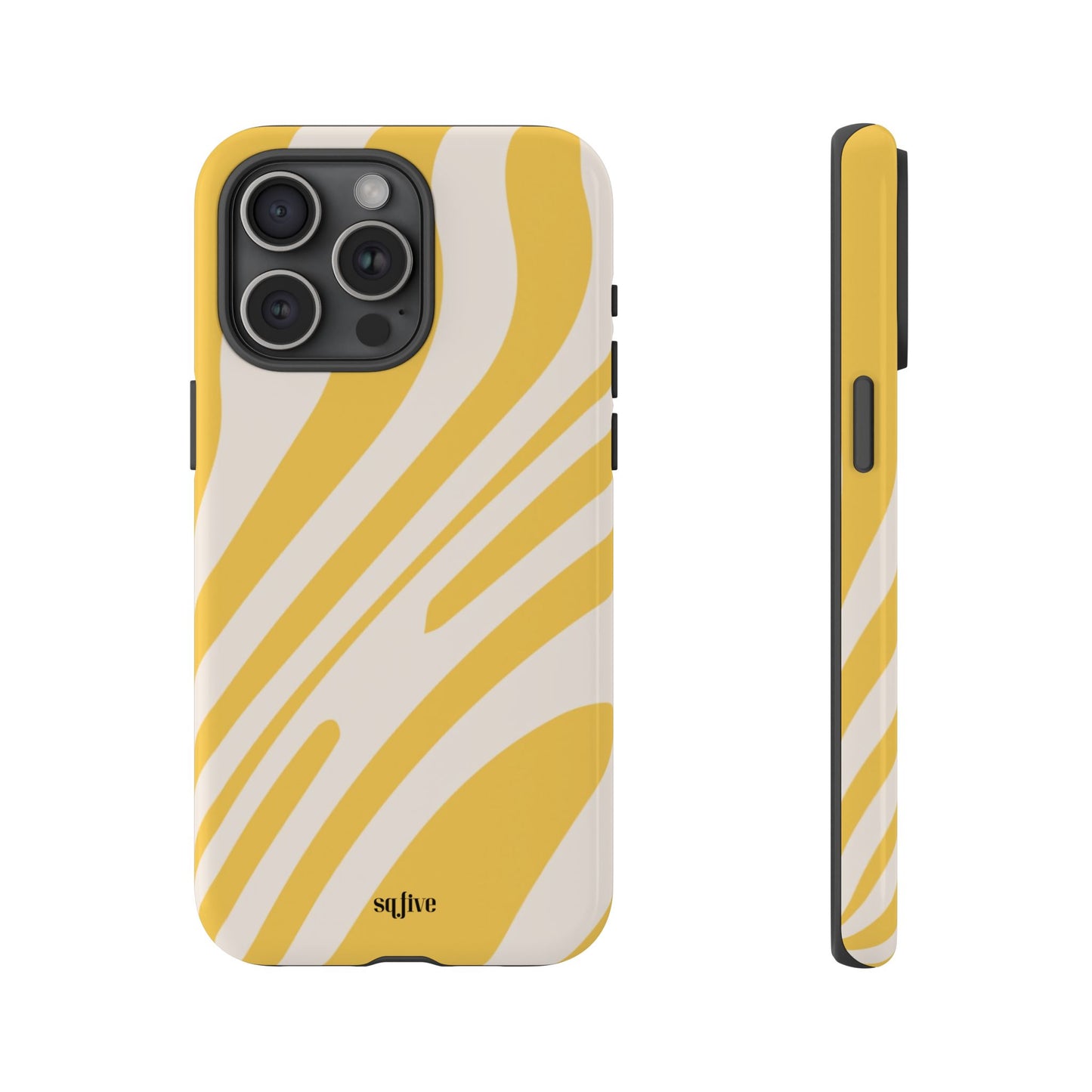 Yellow Bold Wavy lines Tough Cases