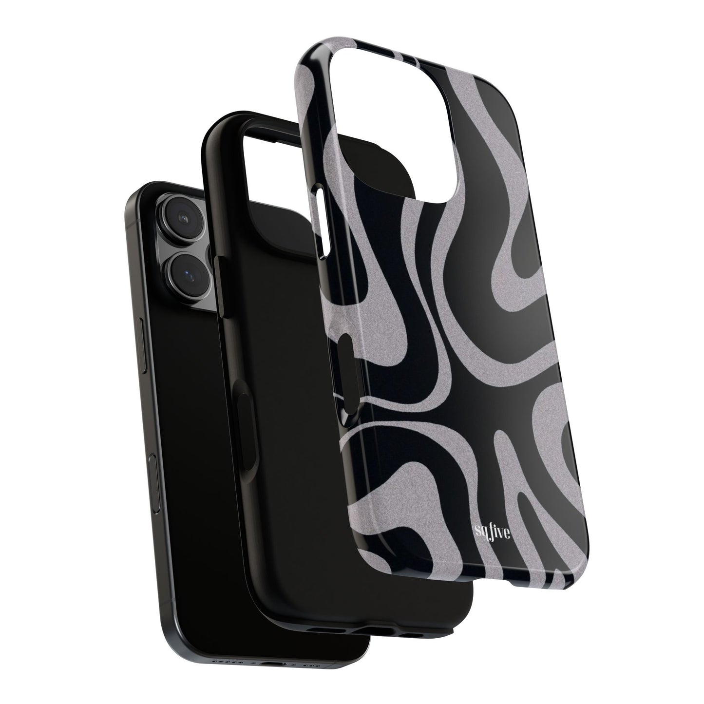 Black Grey Swirl Tough Cases