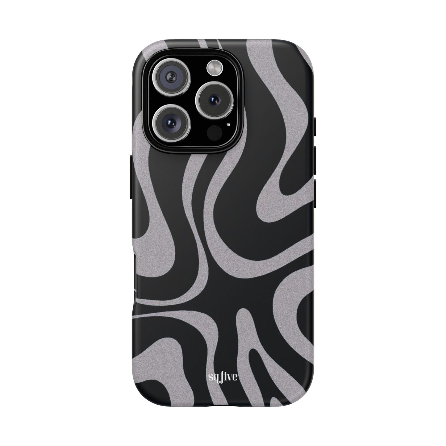 Black Grey Swirl Tough Cases