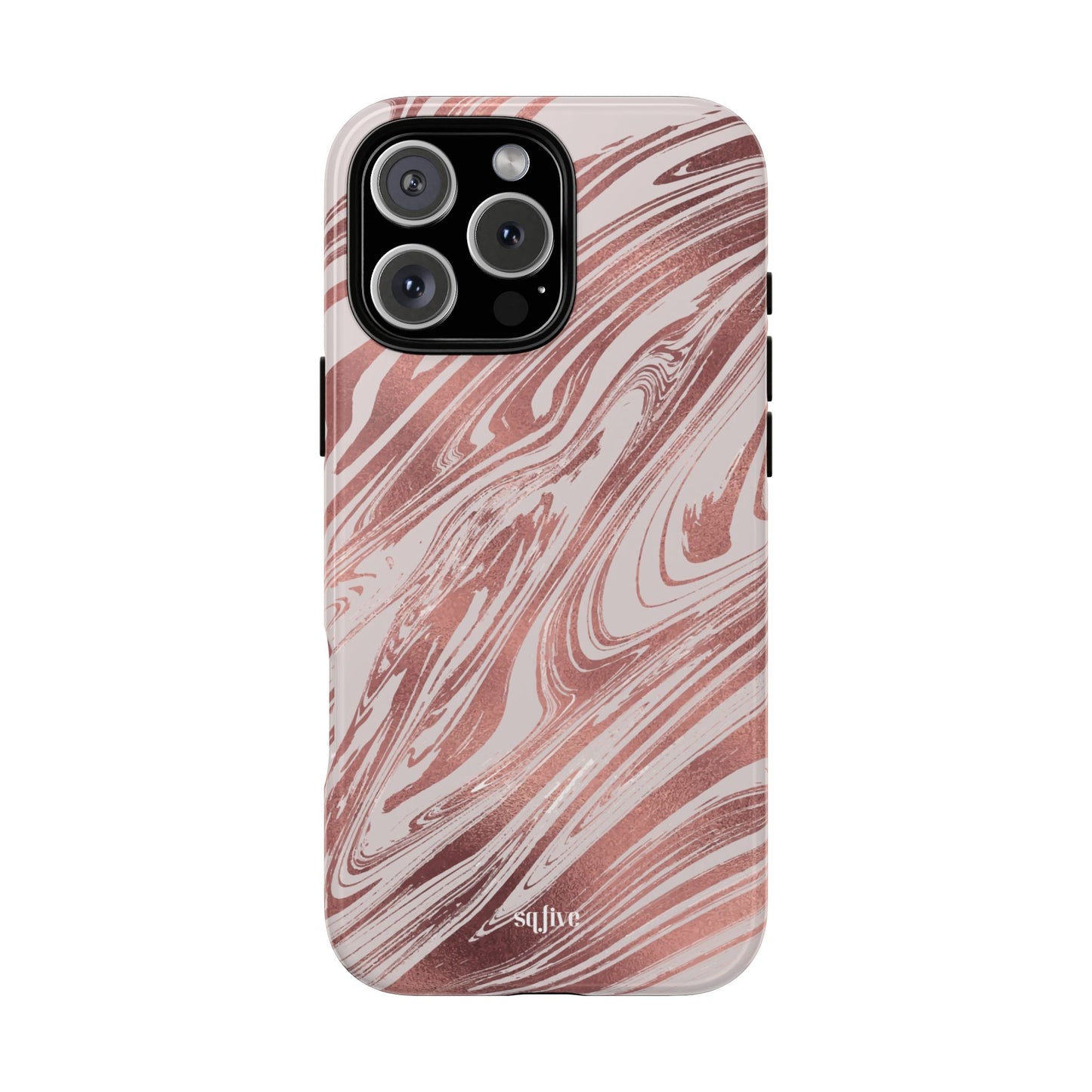 Rose Gold Marble Finish Phone Case, Stylish Phone Cover, Tough Protective Case, Trendy Accessory