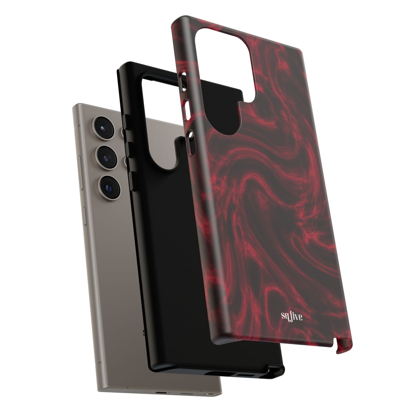 Red Wavy pattern Tough Cases