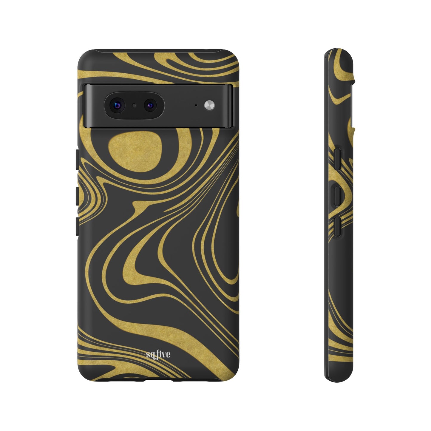 Black Yellow Wavy Tough Cases