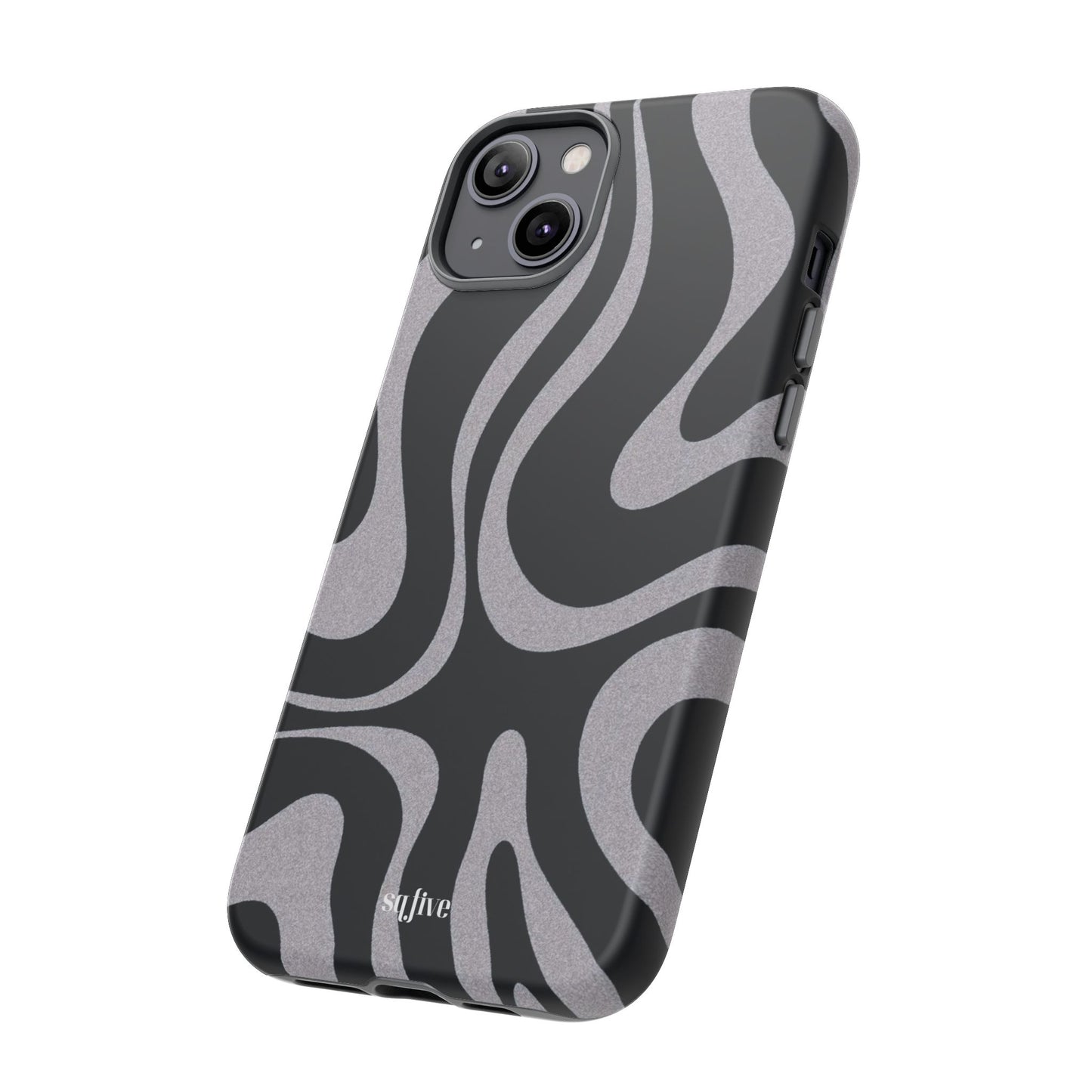 Black Grey Swirl Tough Cases