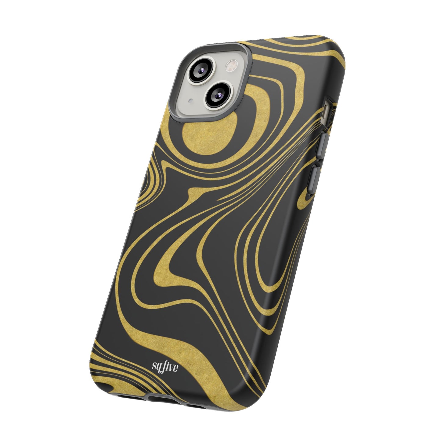 Black Yellow Wavy Tough Cases