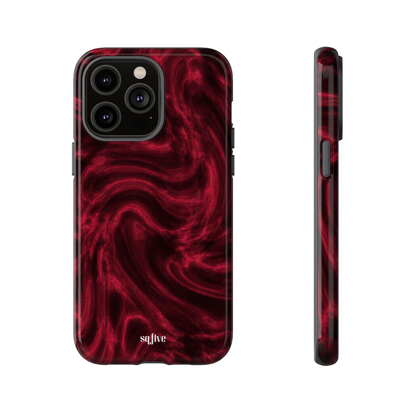 Red Wavy pattern Tough Cases