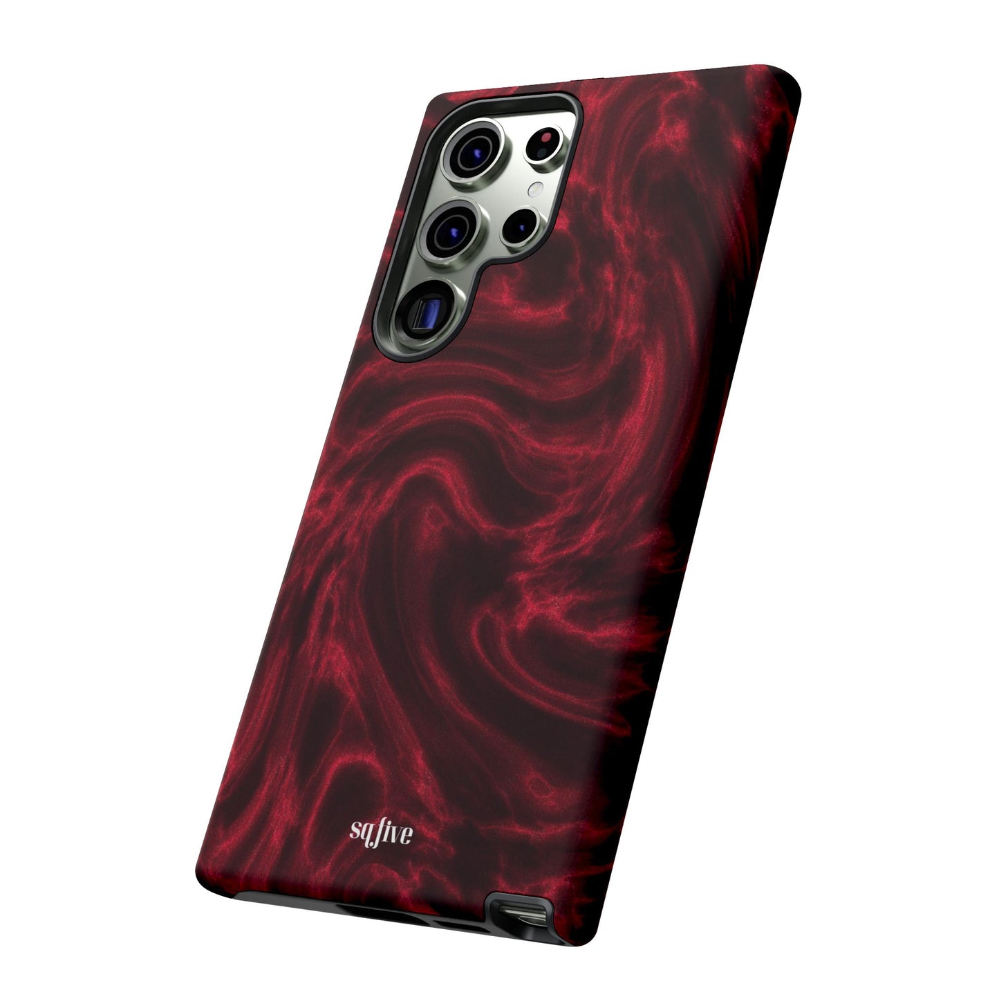 Red Wavy pattern Tough Cases