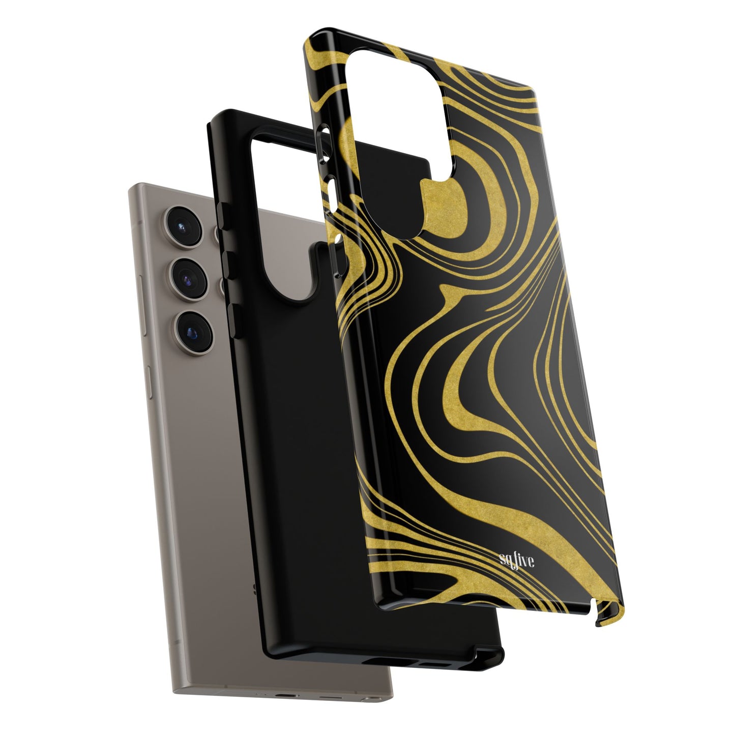 Black Yellow Wavy Tough Cases