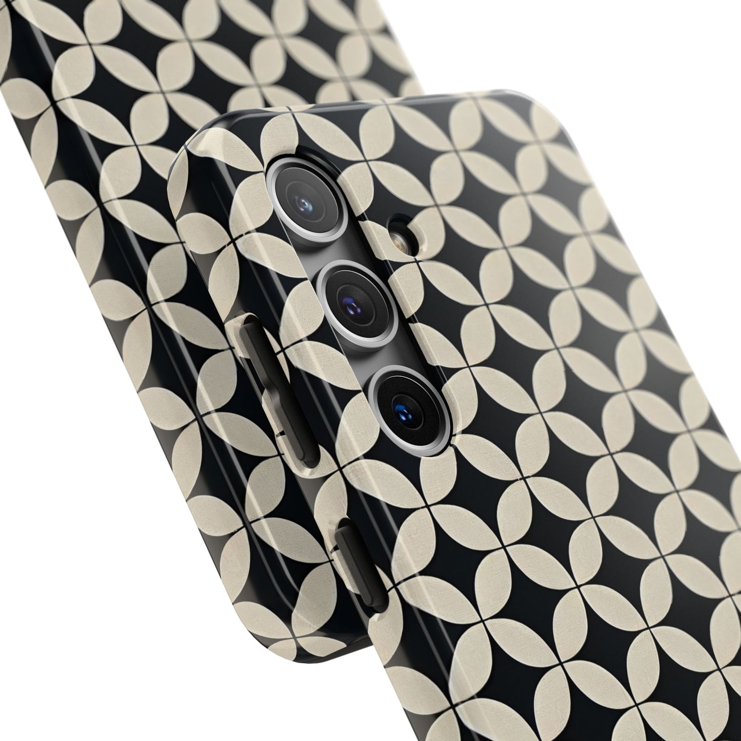 Stylish Tough Phone Case for Trendsetters, Black & Cream Pattern, Durable Protection, Unique Gift, Modern Design, Everyday Use