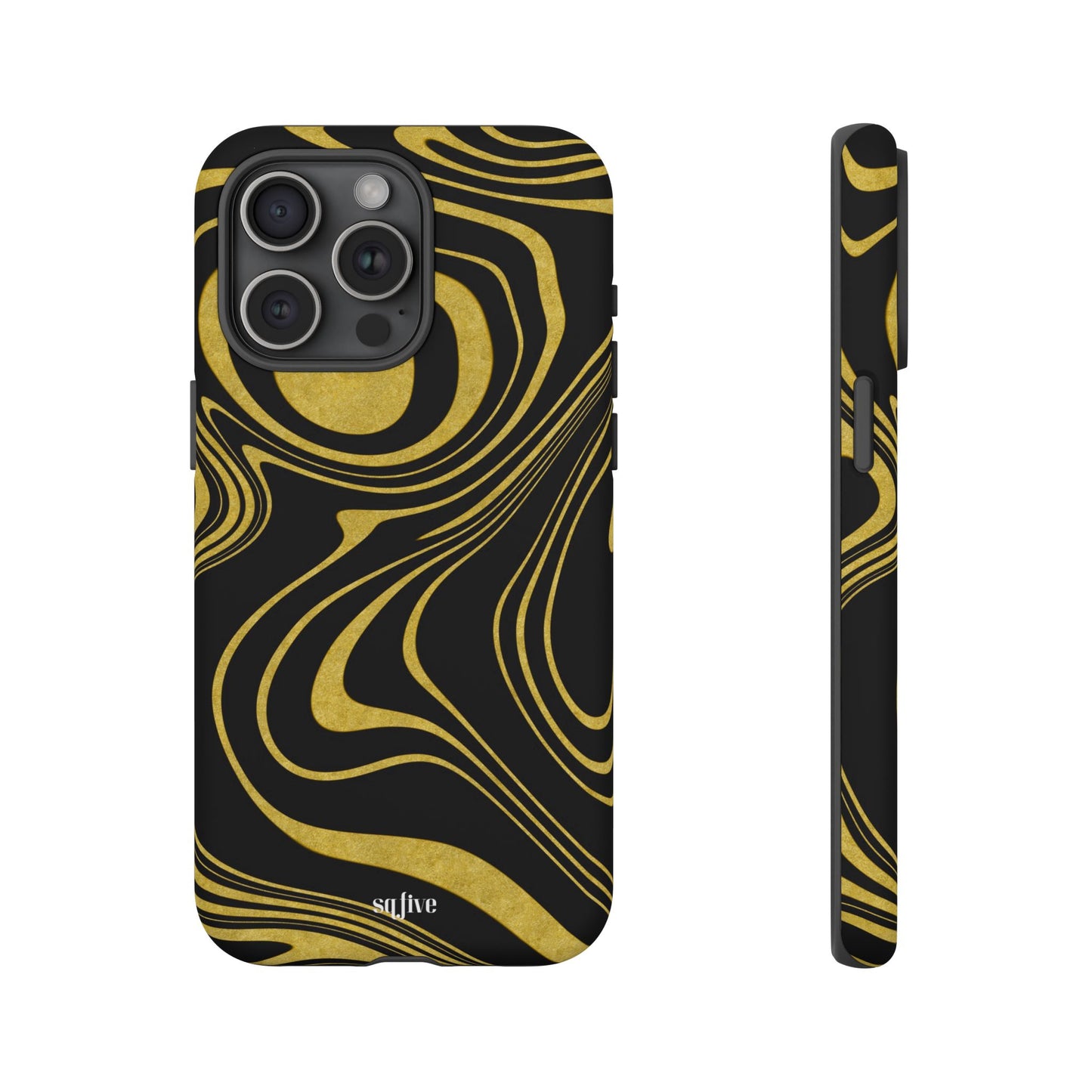 Black Yellow Wavy Tough Cases