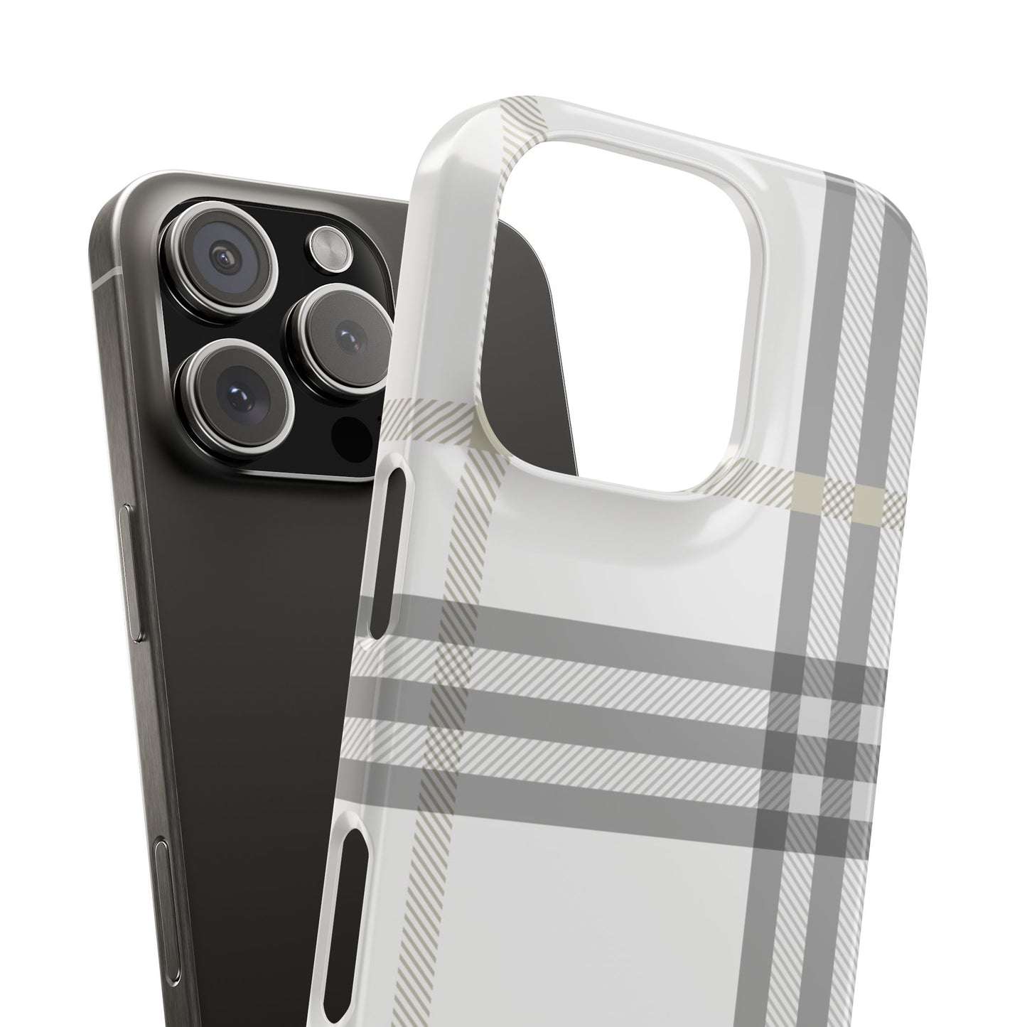 Grey Check Snap Cases