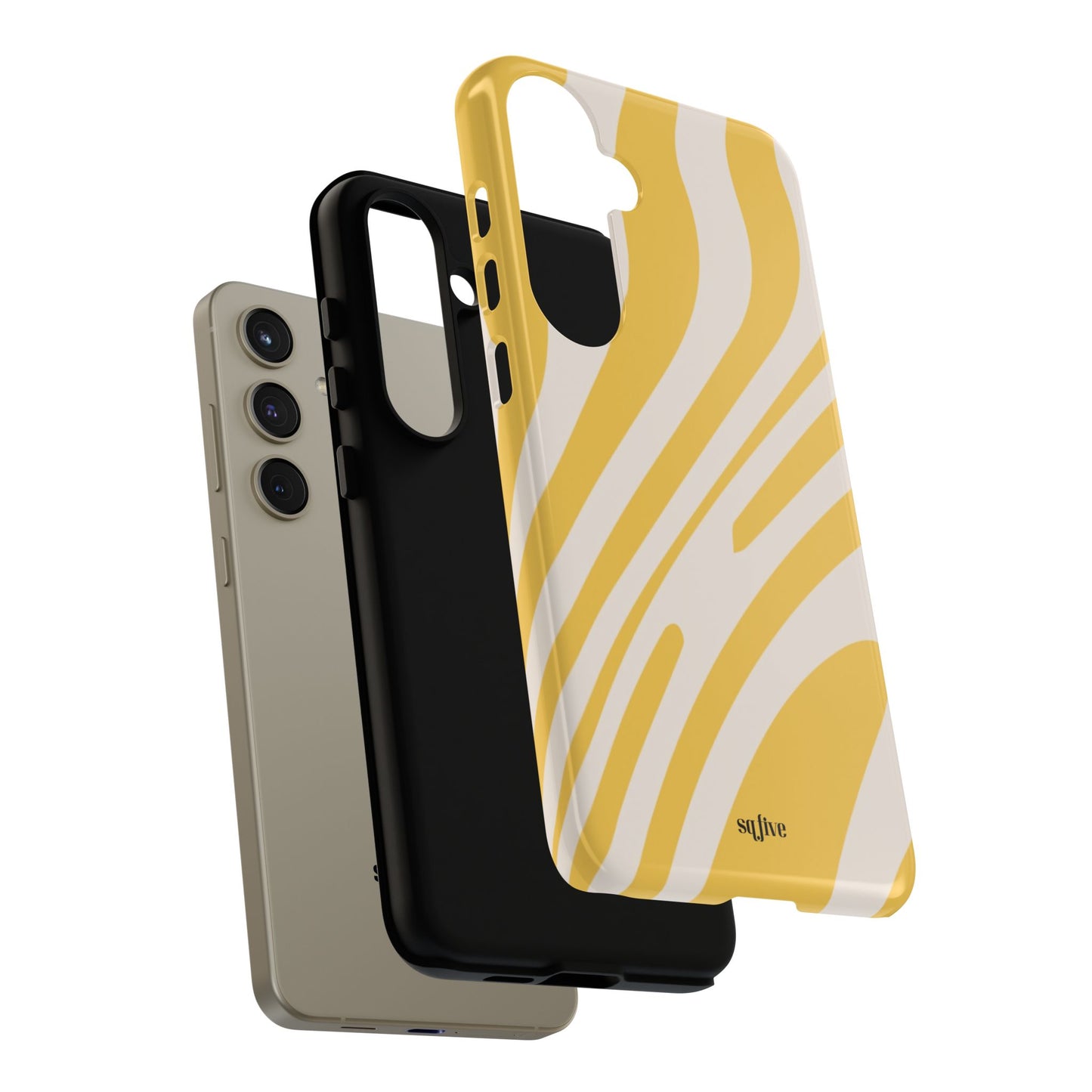 Yellow Bold Wavy lines Tough Cases