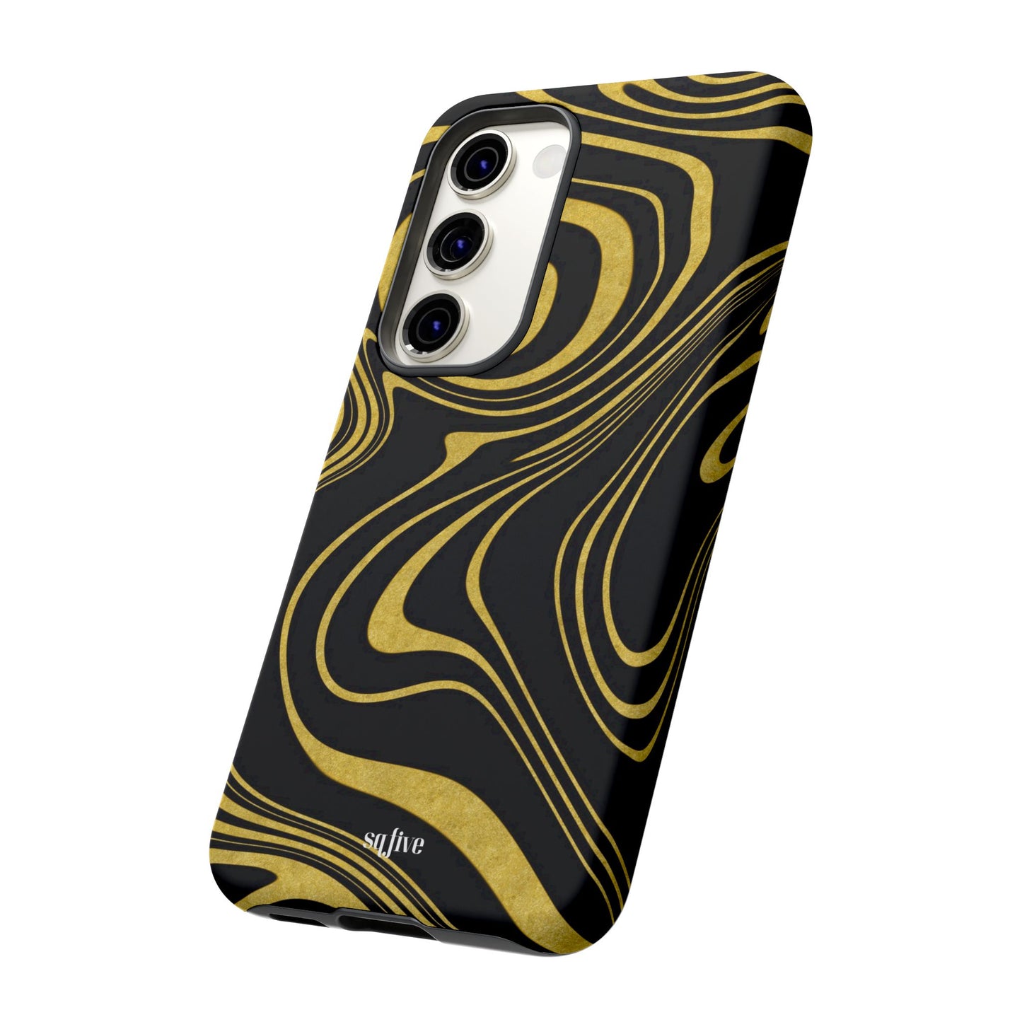 Black Yellow Wavy Tough Cases