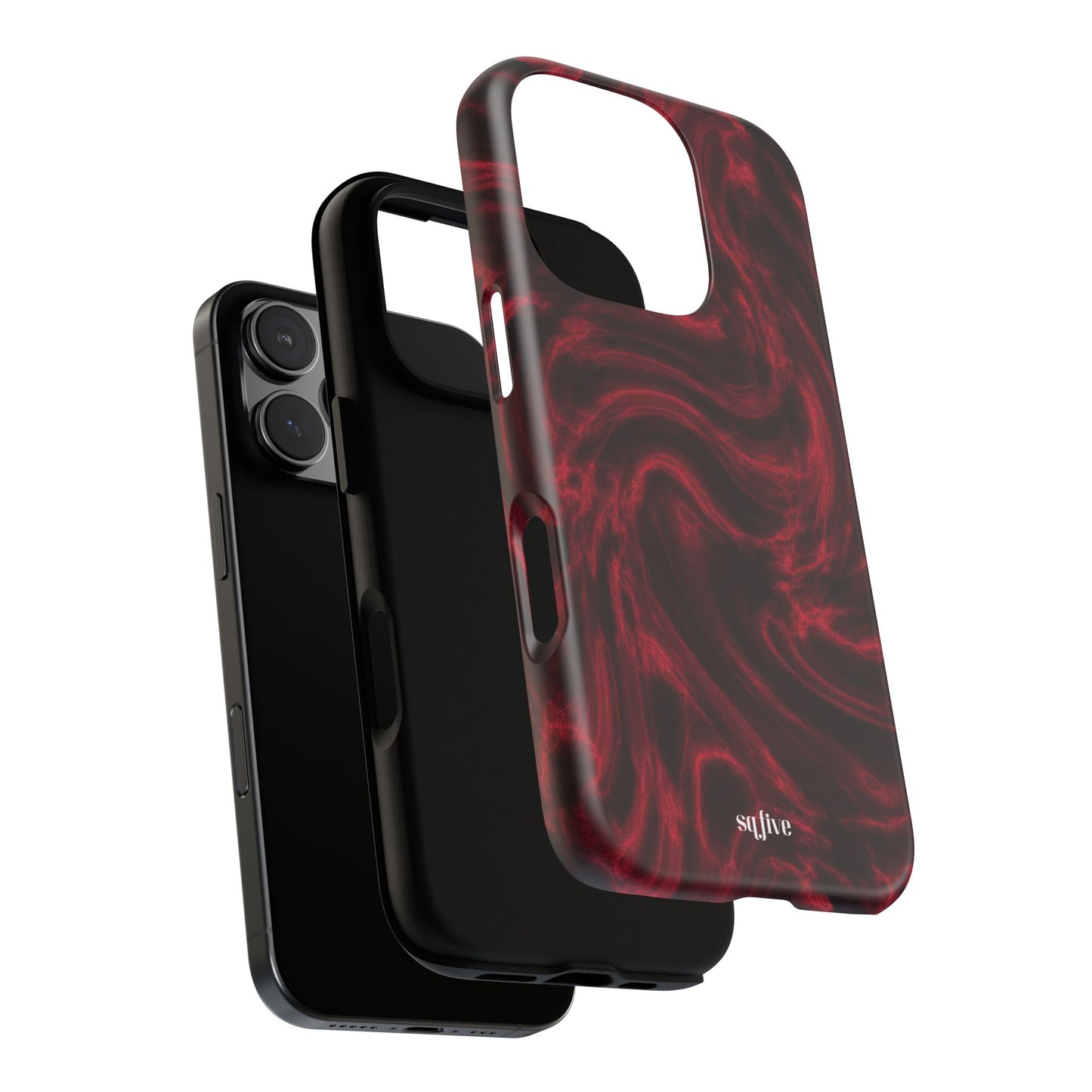 Red Wavy pattern Tough Cases