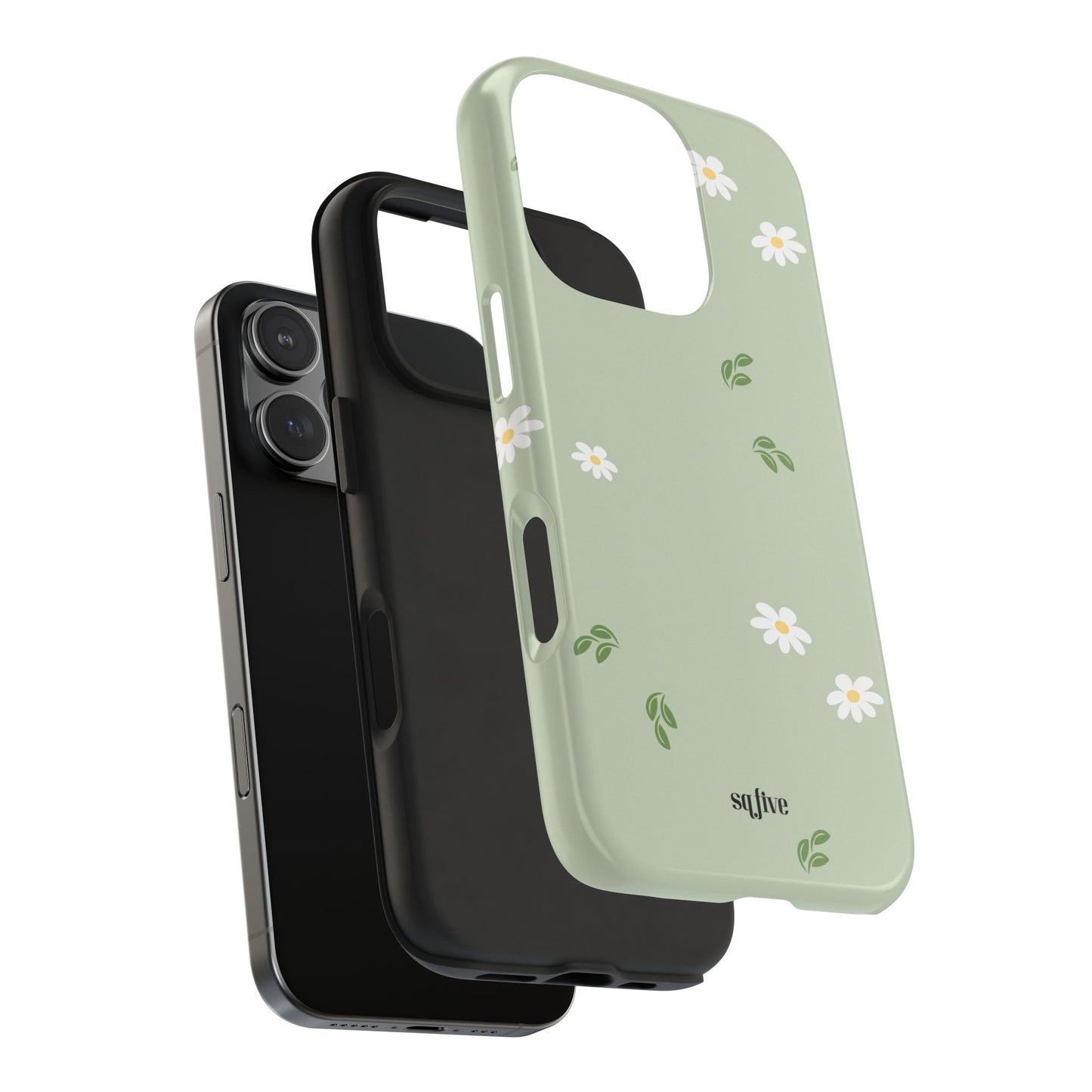 Floral Tough Phone Case - Durable Protection with Daisy Design
