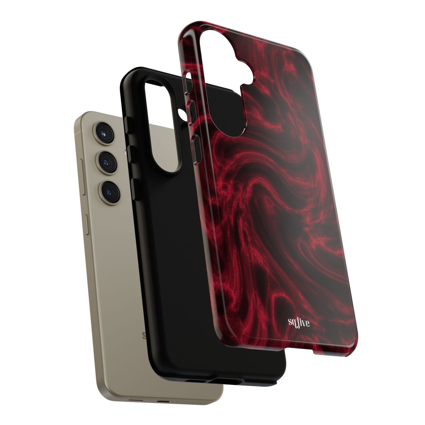 Red Wavy pattern Tough Cases