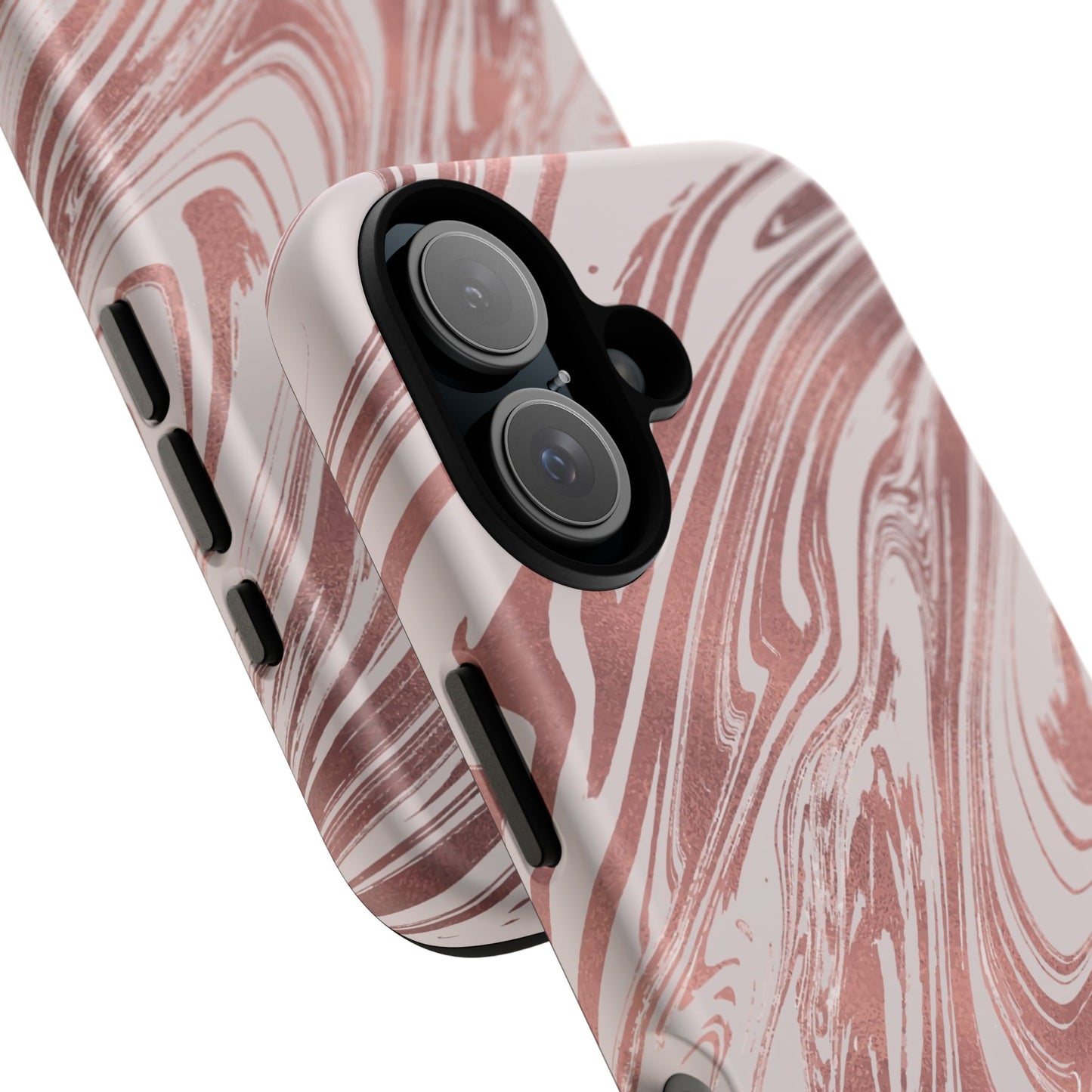 Rose Gold Marble Finish Phone Case, Stylish Phone Cover, Tough Protective Case, Trendy Accessory