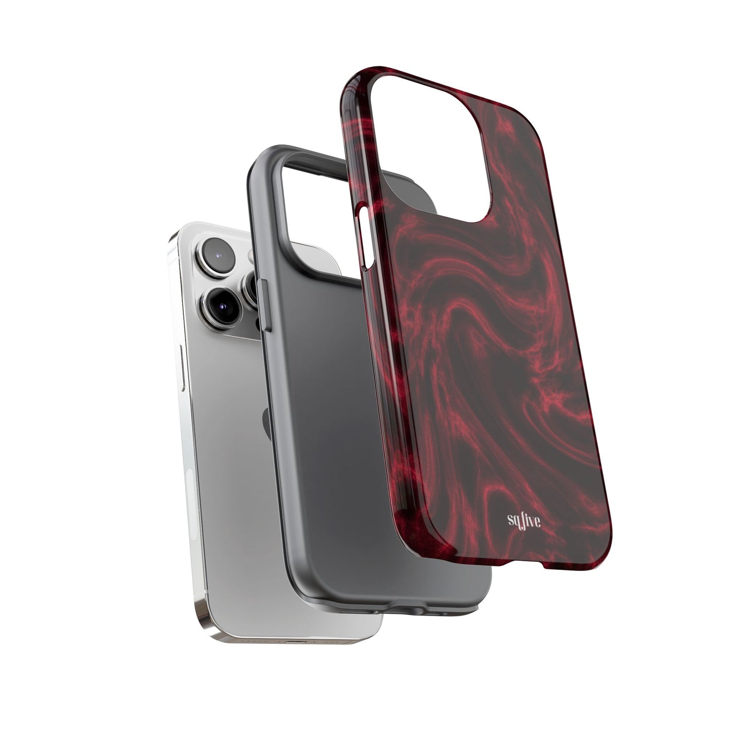 Red Wavy pattern Tough Cases