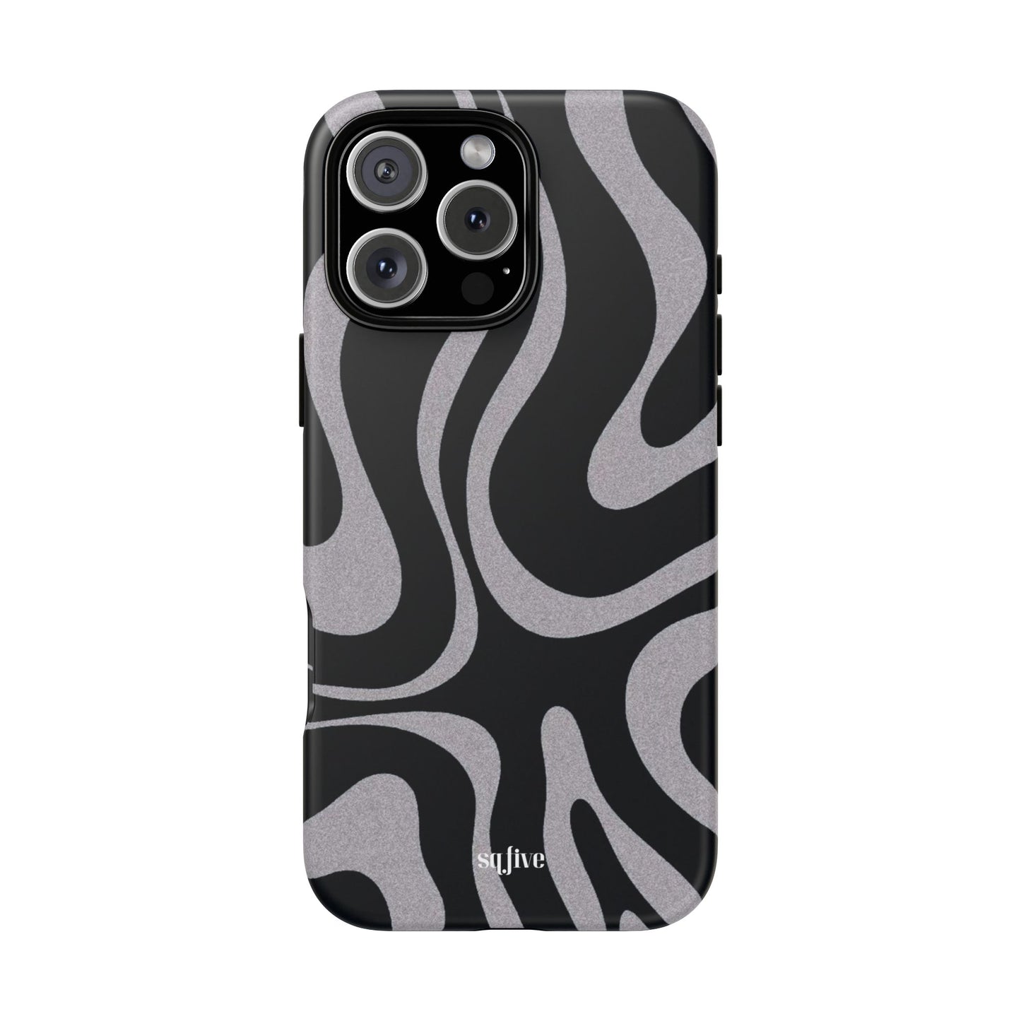 Black Grey Swirl Tough Cases