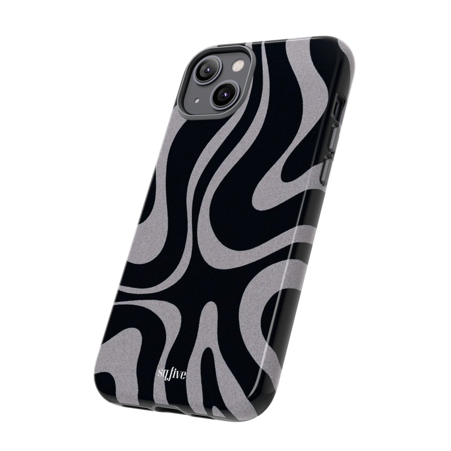 Black Grey Swirl Tough Cases