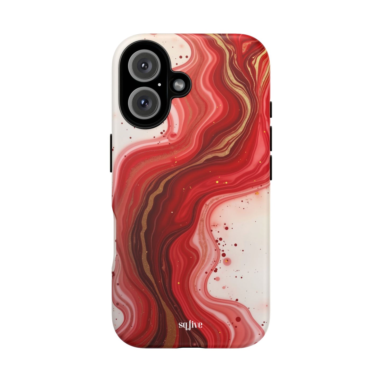 Abstract Marble Phone Case | Tough Cases, Artistic Phone Cover, Red Marble Design, Gift for Her, Trendy Cell Phone Accessories