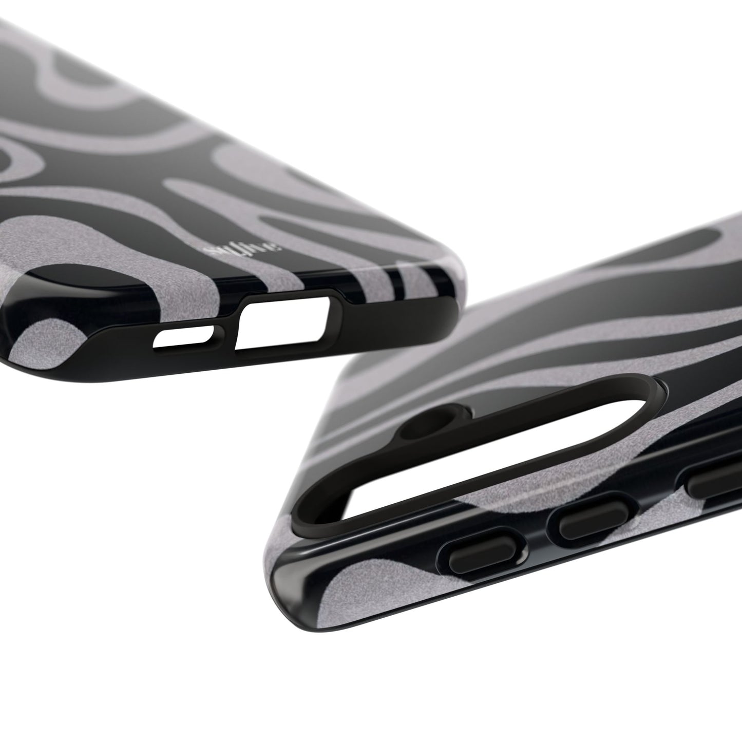 Black Grey Swirl Tough Cases