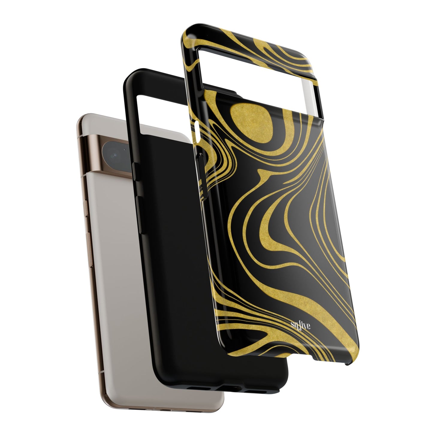 Black Yellow Wavy Tough Cases