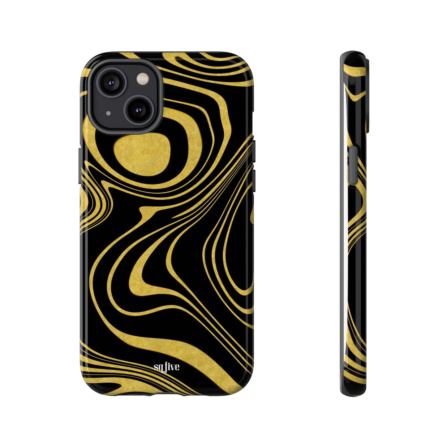 Black Yellow Wavy Tough Cases