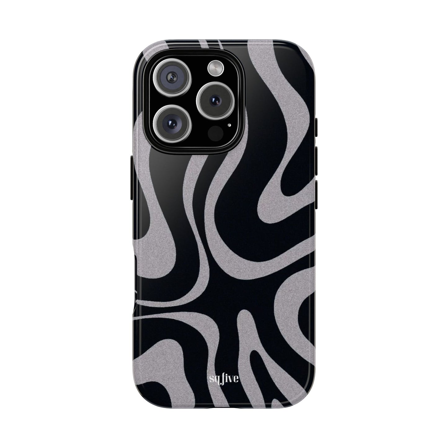 Black Grey Swirl Tough Cases