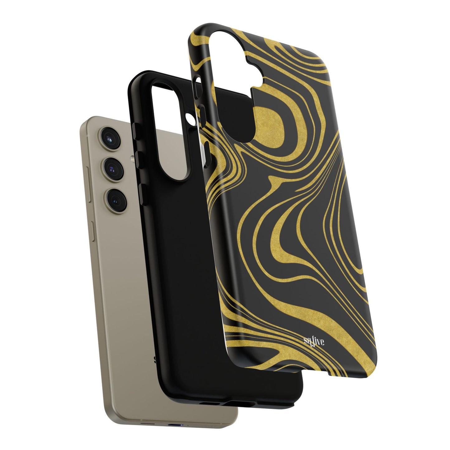 Black Yellow Wavy Tough Cases