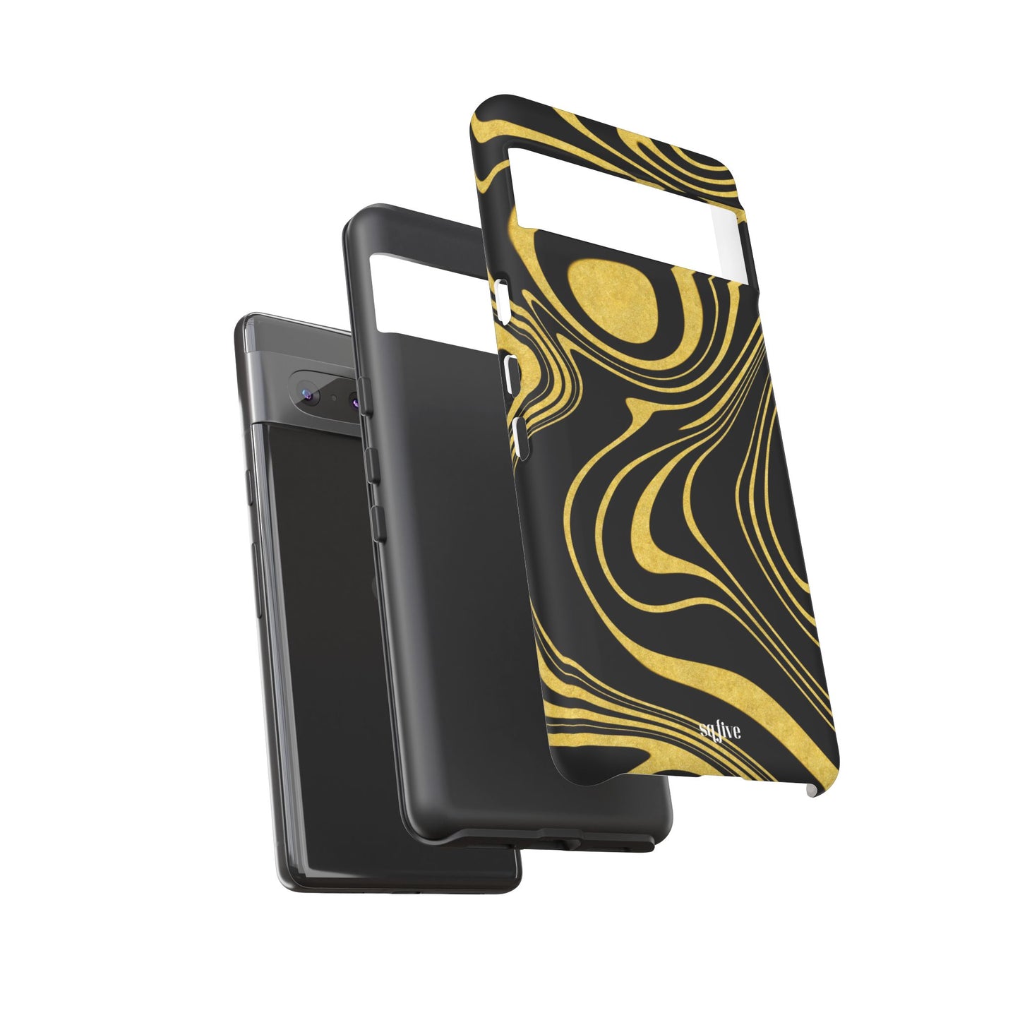 Black Yellow Wavy Tough Cases