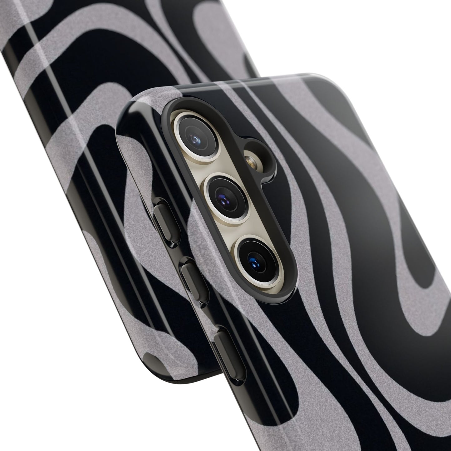 Black Grey Swirl Tough Cases