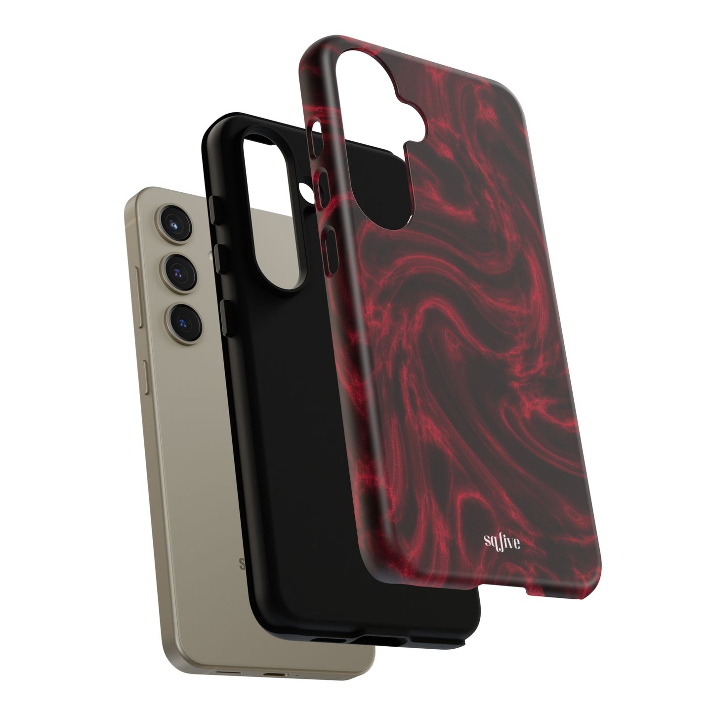 Red Wavy pattern Tough Cases