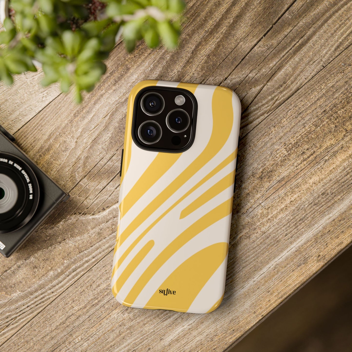 Yellow Bold Wavy lines Tough Cases