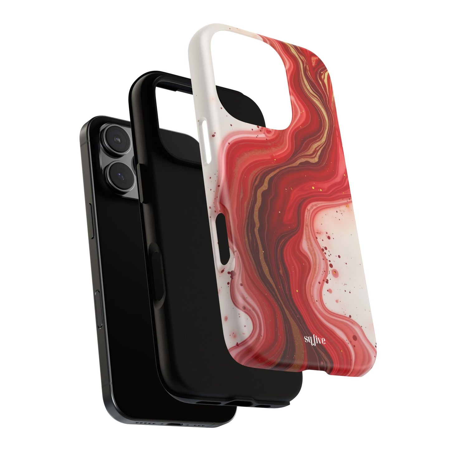 Abstract Marble Phone Case | Tough Cases, Artistic Phone Cover, Red Marble Design, Gift for Her, Trendy Cell Phone Accessories