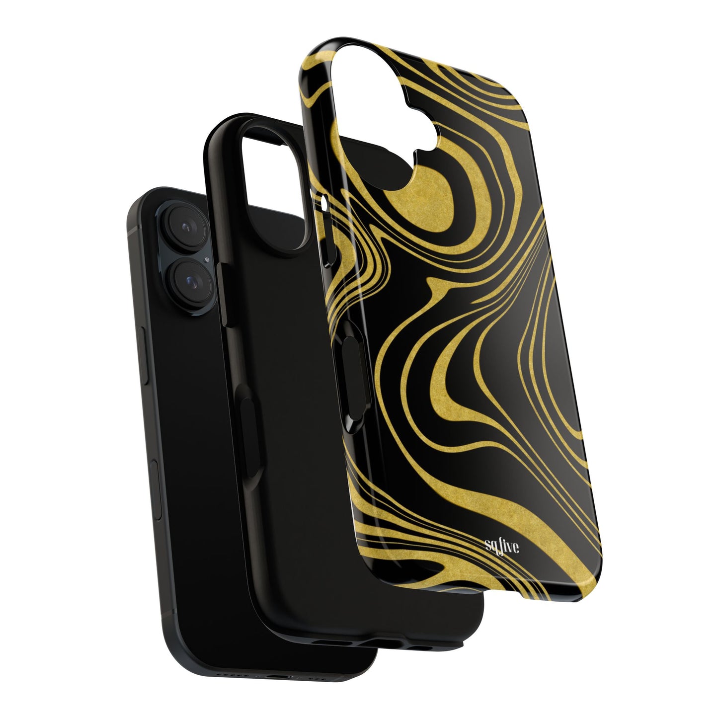 Black Yellow Wavy Tough Cases