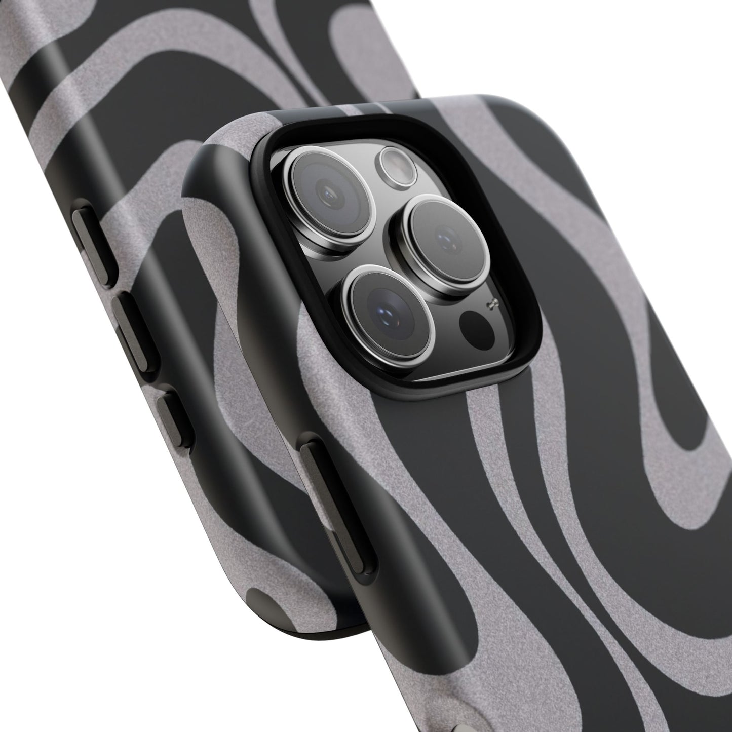 Black Grey Swirl Tough Cases