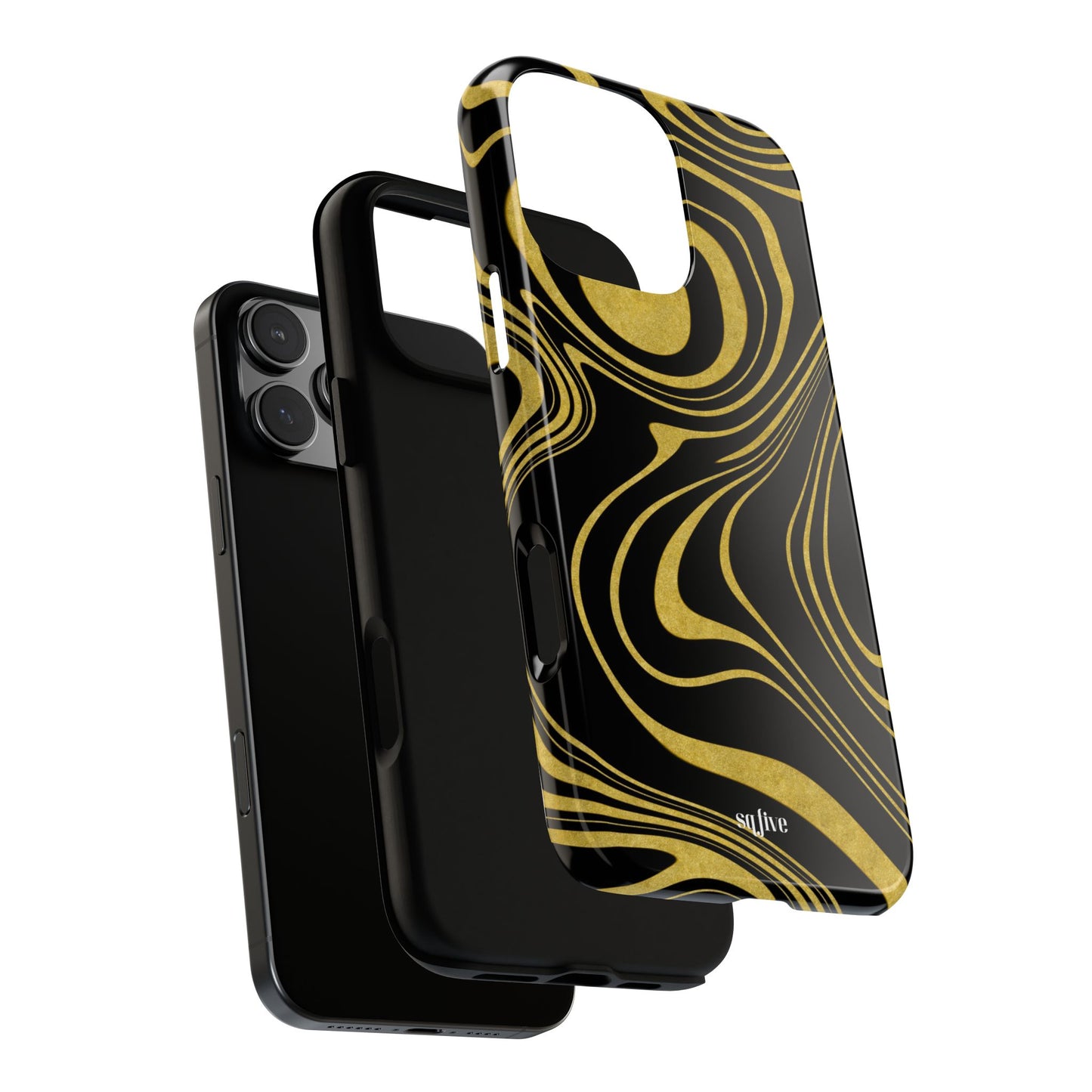 Black Yellow Wavy Tough Cases