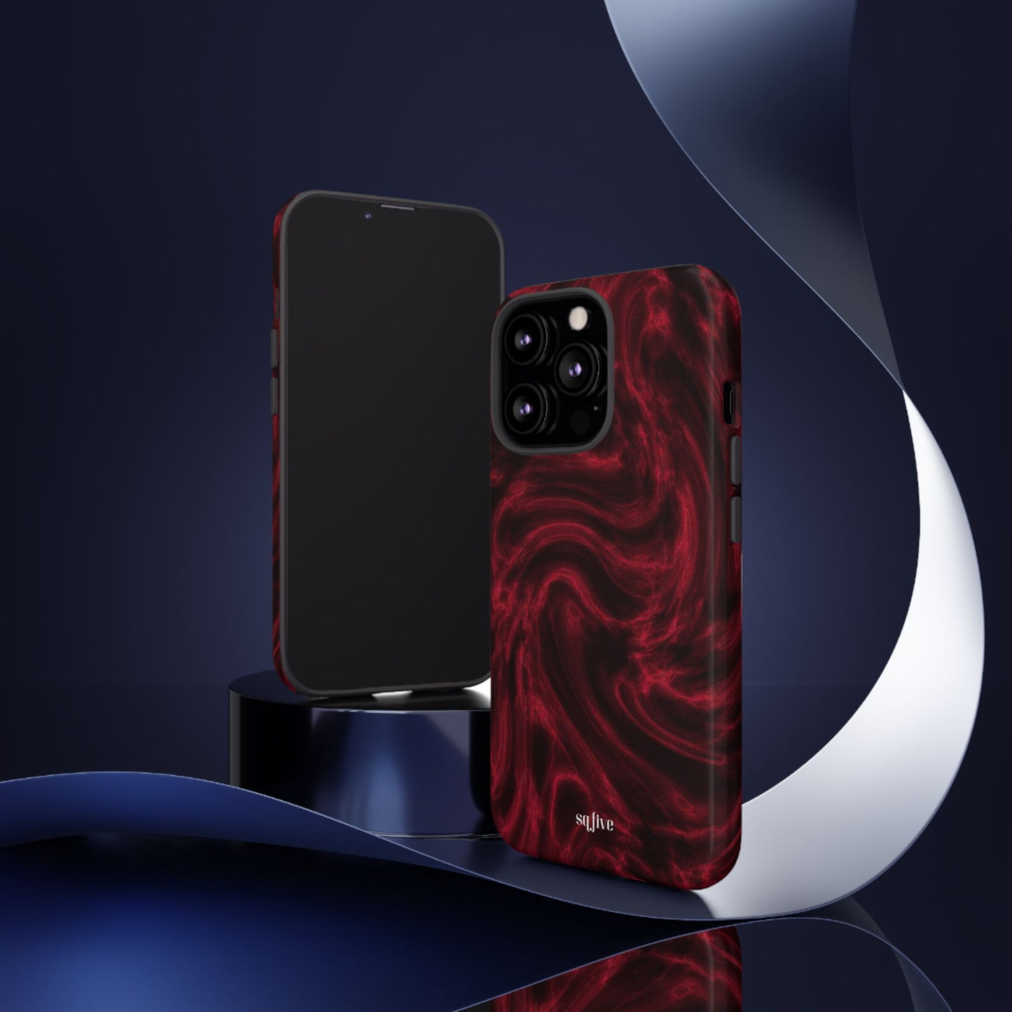 Red Wavy pattern Tough Cases