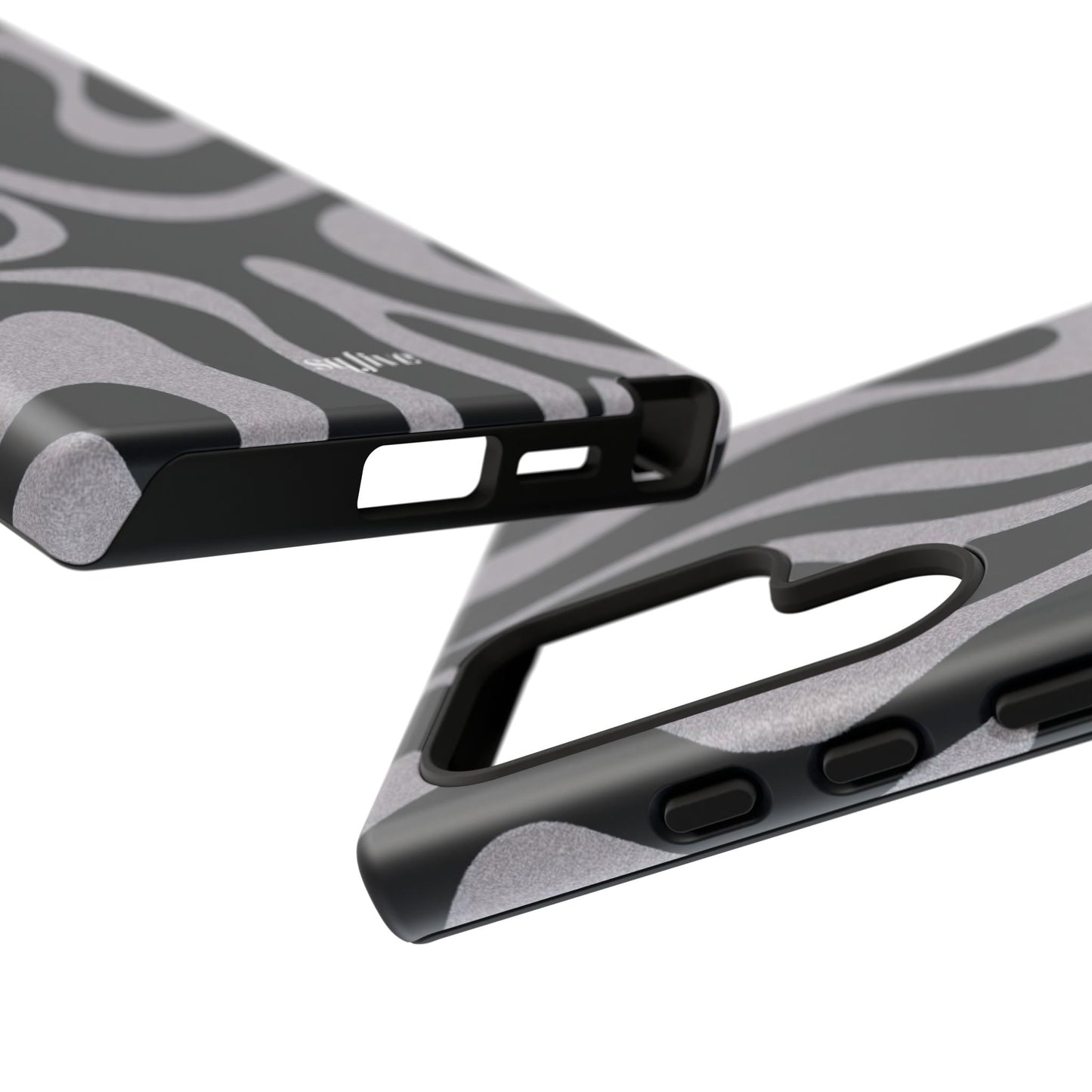 Black Grey Swirl Tough Cases