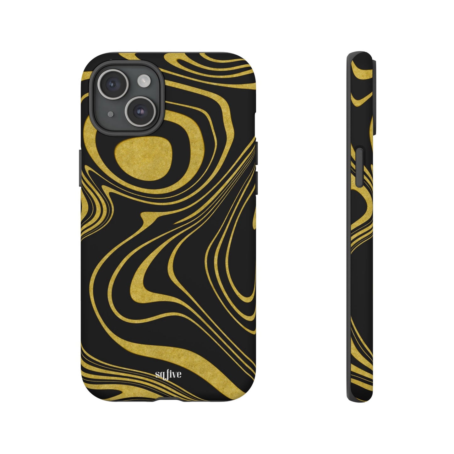 Black Yellow Wavy Tough Cases