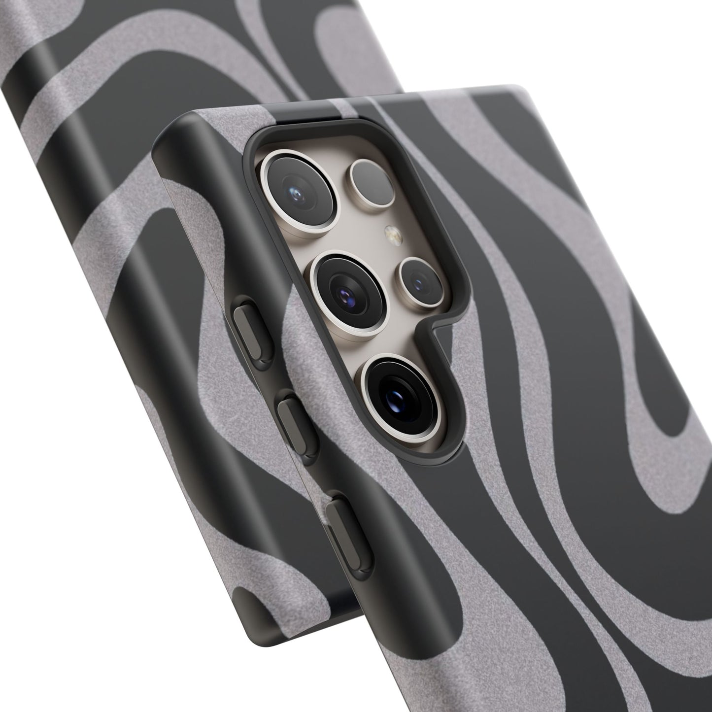 Black Grey Swirl Tough Cases