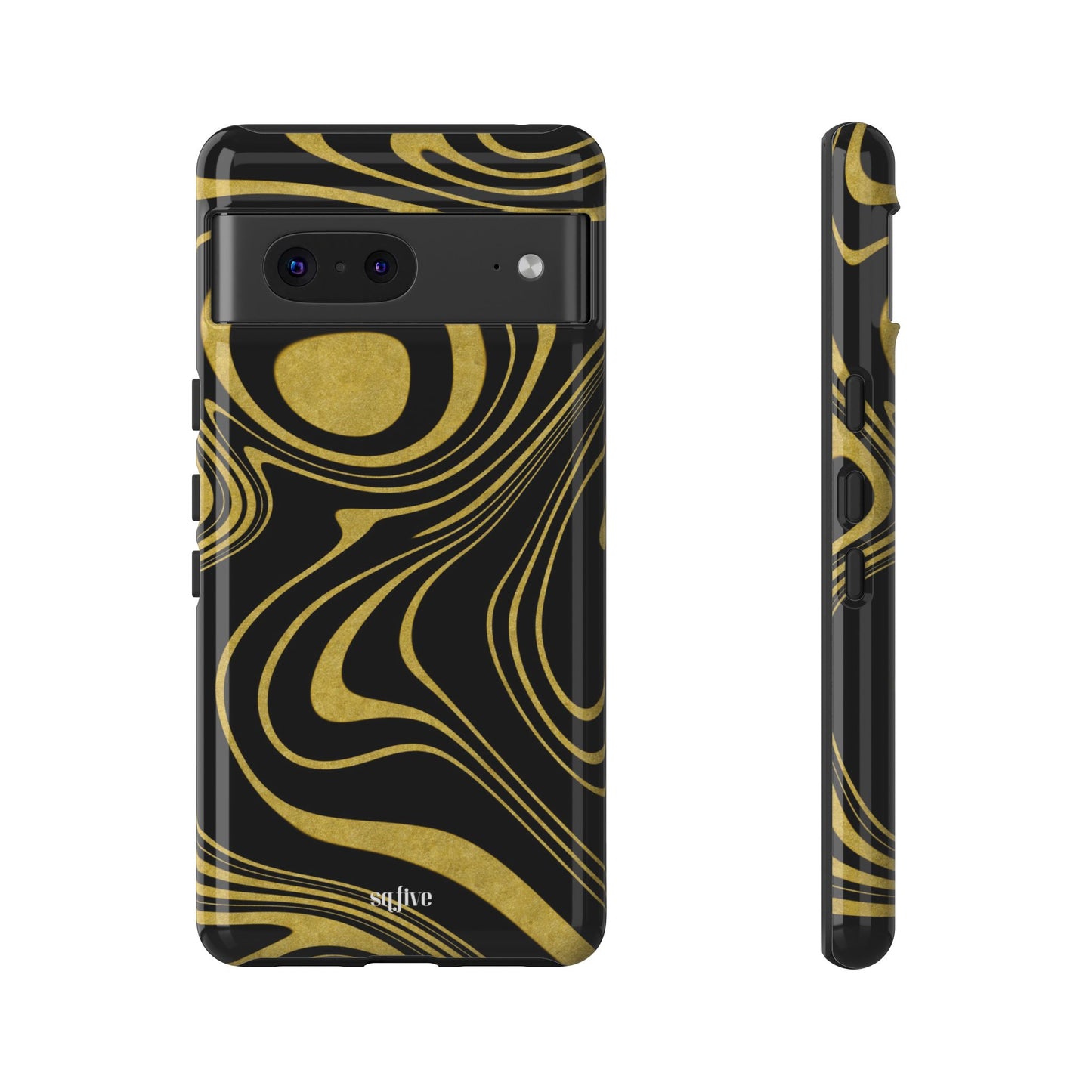 Black Yellow Wavy Tough Cases