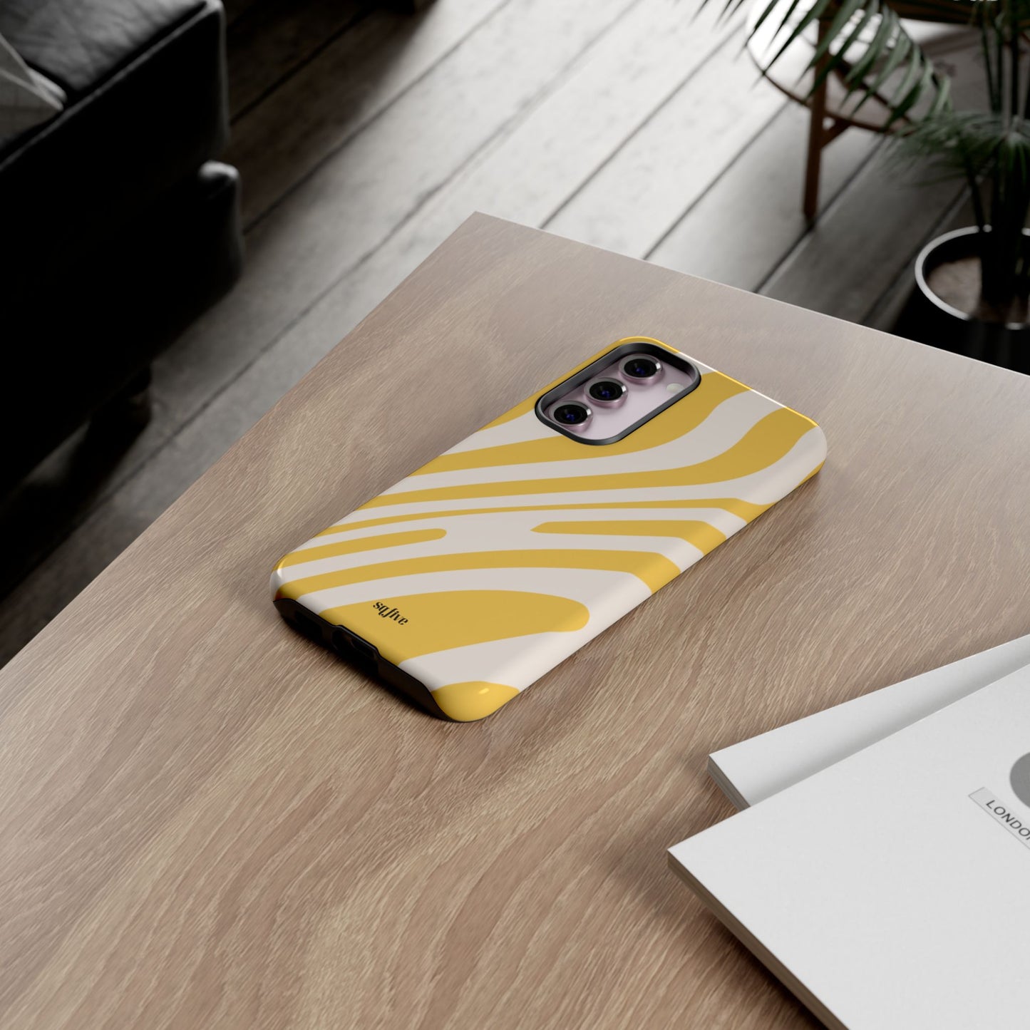 Yellow Bold Wavy lines Tough Cases