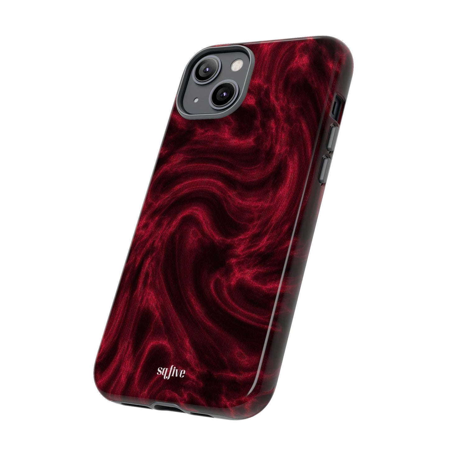 Red Wavy pattern Tough Cases