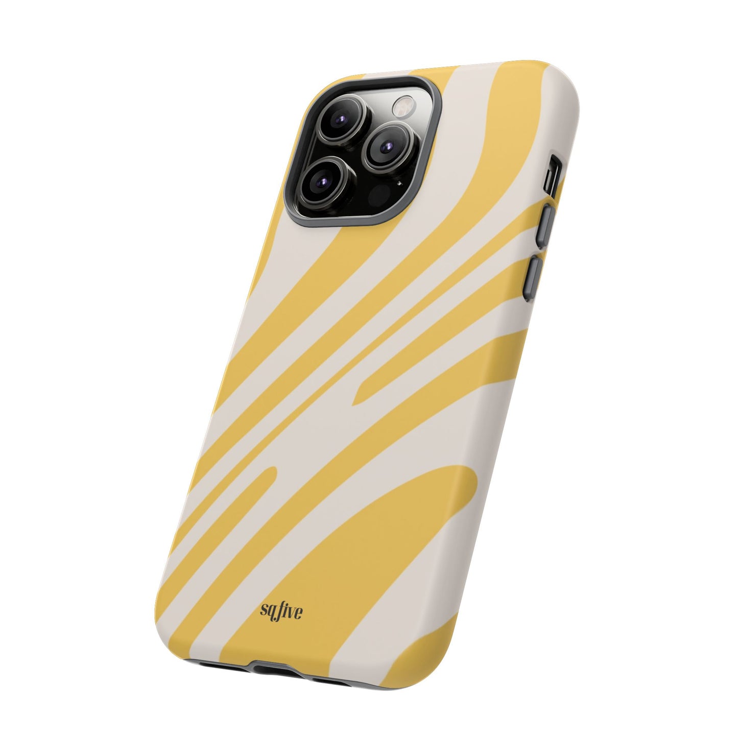 Yellow Bold Wavy lines Tough Cases