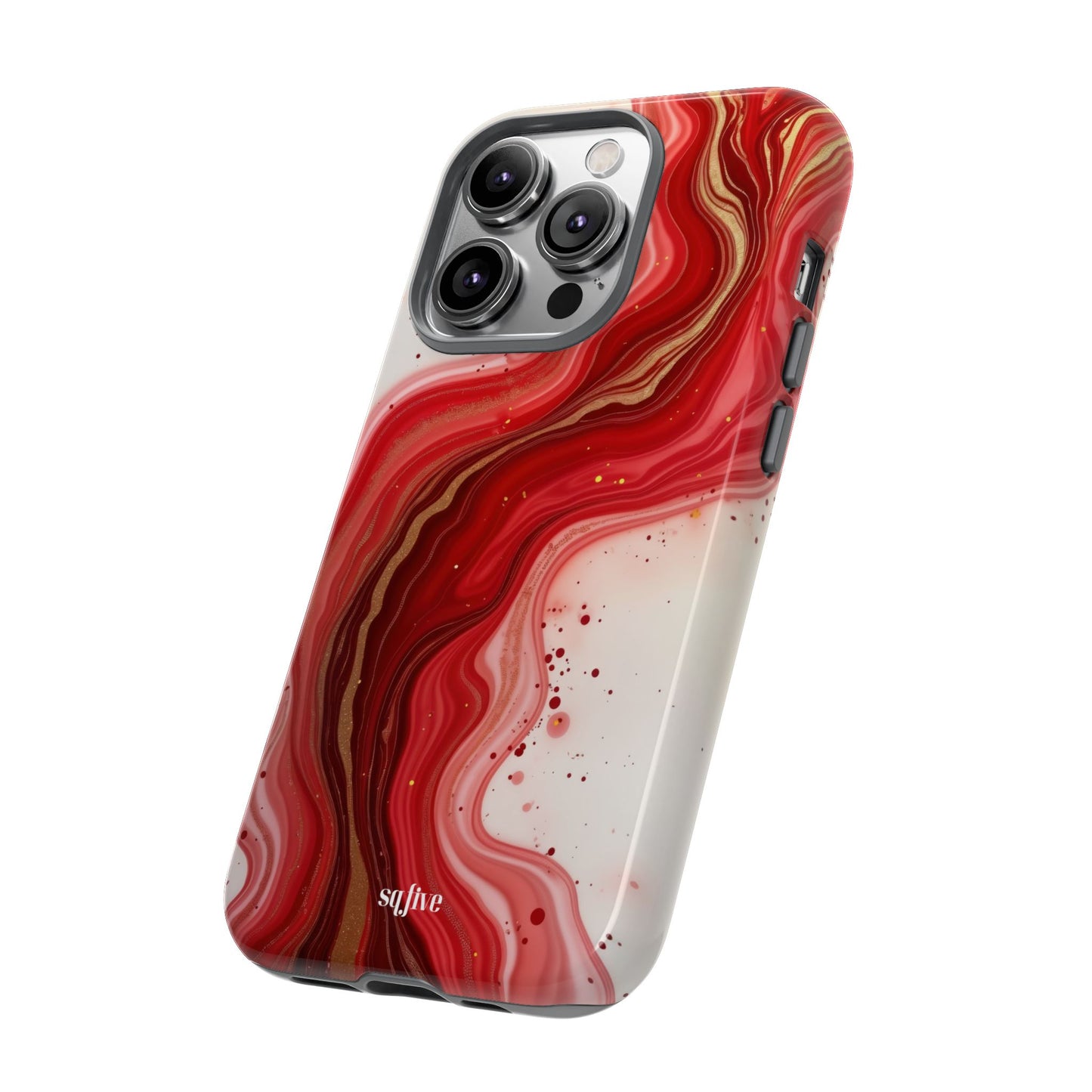 Abstract Marble Phone Case | Tough Cases, Artistic Phone Cover, Red Marble Design, Gift for Her, Trendy Cell Phone Accessories