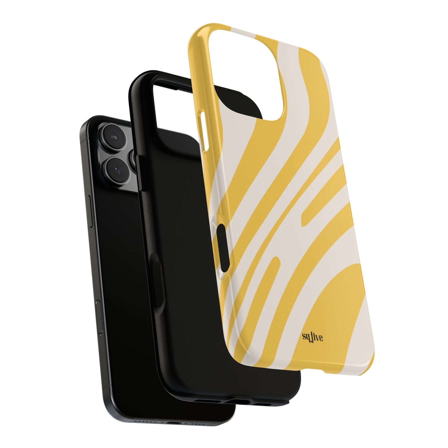 Yellow Bold Wavy lines Tough Cases